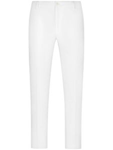 Dolce & Gabbana pantalon de costume à logo brodé - Blanc