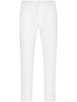 Dolce & Gabbana pantalon de costume à logo brodé - Blanc