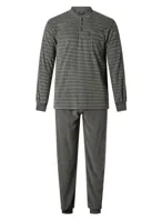 Outfitter Badstof heren pyjama - 431569 - Warme winter pyjama antraciet