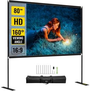 VEVOR Projectiescherm Beamer Scherm 180,34 x 114,3 cm Projectorscherm 160 Graden Projector Screen Gebruiken in de Openluchtbioscoop Buiten Camping