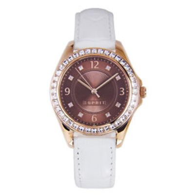 Horlogeband Esprit ES106482 Croco leder Wit 16mm