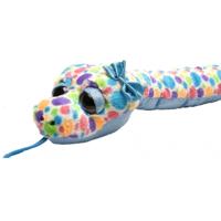 Wild Republic knuffel Slang - 137 cm - pluche - blauw met stippen