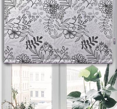 Rolgordijn bloemenprint Grijs