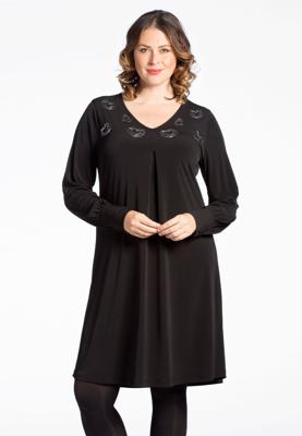 Yoek Jurk met hartjes | Zwart | Maat 58/60