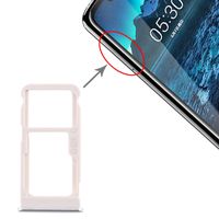 SIM-kaartlade + SIM-kaartlade / Micro SD-kaartlade voor Nokia 5.1 Plus / X5 TA-1102 TA-1105 TA-1108 TA-1109 TA-1112 TA-1120 TA-1199(Zilver)