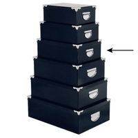5Five Opbergdoos/box - donkerblauw - L36 x B24.5 x H12.5 cm - Stevig karton - Bluebox - Opbergbox - thumbnail