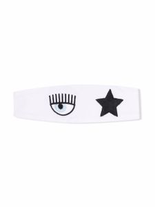 Chiara Ferragni Kids bandeau à broderie Eyestar - Blanc