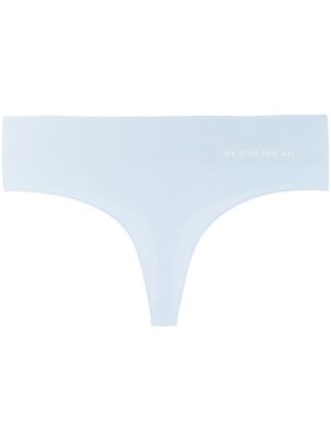 Les Girls Les Boys string à effet de transparence - Bleu