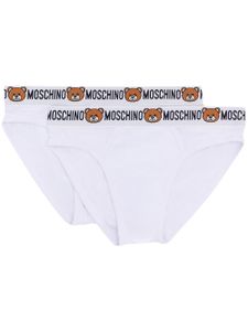 Moschino slip à bande logo - Blanc