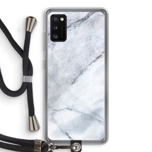 Witte marmer: Samsung Galaxy A41 Transparant Hoesje met koord