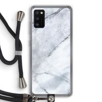 Witte marmer: Samsung Galaxy A41 Transparant Hoesje met koord