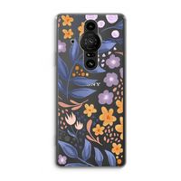 Flowers with blue leaves: Sony Xperia Pro-I Transparant Hoesje