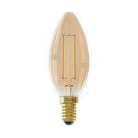 LED volglas Filament Kaarslamp 220-240V 3,5W 250lm E14 B35, Goud 2100K Dimbaar - Calex