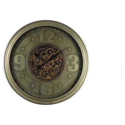 Klok wandklok industrieel robuust bewegende tandwielen - metaal - grijs 60 cm Klok wandklok industrieel robuust bewegende tandwielen - metaal - grijs 60 cm