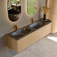 Mondiaz KURVE-DLUX 165 cm Onderkast Greeploos 2 Lades Met Deuren Oak, Wastafel Solid Surface Links Lava 2 Kraangaten Zonder Spiegel (KRVSTS165R2L1D2KD-Oak/Lav) Mondiaz KURVE-DLUX 165 cm Onderkast Greeploos 2 Lades Met Deuren Oak, Wastafel Solid Surface Links Lava 2 Kraangaten Zonder Spiegel (KRVSTS165R2L1D2KD-Oak/Lav)