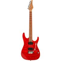 Fazley Sunrise Series Seawave Transparent Red elektrische gitaar met deluxe gigbag - thumbnail