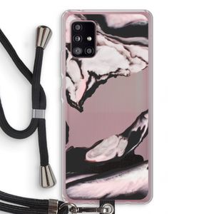 Roze stroom: Samsung Galaxy A51 5G Transparant Hoesje met koord