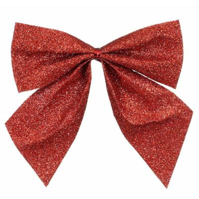 Kerst ornamenten strikken - 6x st - rood - 10 x 12 cm - kerstboomstrikjes - kerstversiering