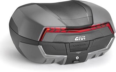 GIVI V58 Maxia 5 Monokey Topkoffer, Topkoffers en zijkoffers voor de moto, rode reflectoren, mat grafiet kleurige afwerking