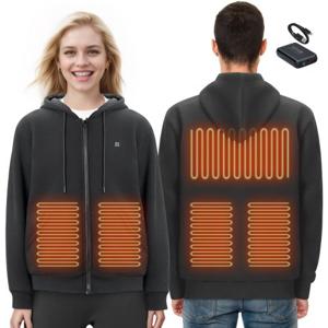 VEVOR Verwarmde hoodie met ritssluiting Verwarmingsjack USB Verwarmd Unisex L