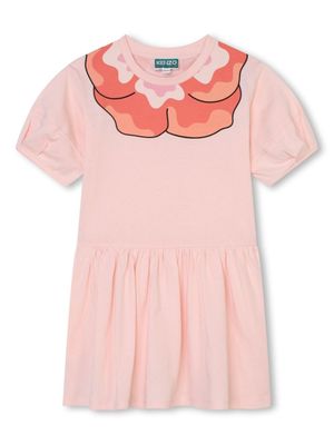 Kenzo Kids robe en coton biologique à fleurs - Rose