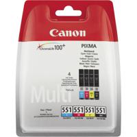 Canon Inktcartridge CLI-551BKCMY Origineel Combipack Foto zwart, Cyaan, Magenta, Geel 6509B009 - thumbnail