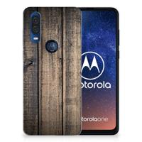 Motorola One Vision | Bumper Hoesje | Steigerhout