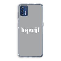 Topwijf Grijs Wit: Motorola Moto G9 Plus Transparant Hoesje