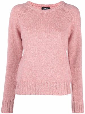 A.P.C. pull en laine à col rond - Rose