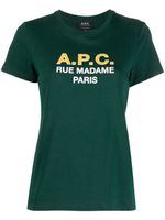 A.P.C. t-shirt en coton Madame à logo imprimé - Vert