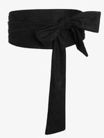 Wide Suede Ladies Knotable Girdle Party Commuter Belt - thumbnail