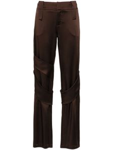 Blumarine pantalon cargo ample à fini satiné - Marron