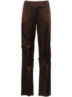 Blumarine pantalon cargo ample à fini satiné - Marron - thumbnail