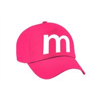 Letter M pet / cap roze voor volwassenen - verkleed / carnaval baseball cap