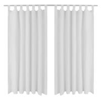 VidaXL Micro-satijnen gordijnen met ringen 140 x 175 cm 2 stuks (creme)