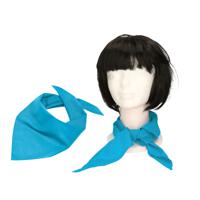 Verkleed bandana/sjaaltje/zakdoek - 2x - turquoise blauw - kleuren thema - Carnaval accessoires