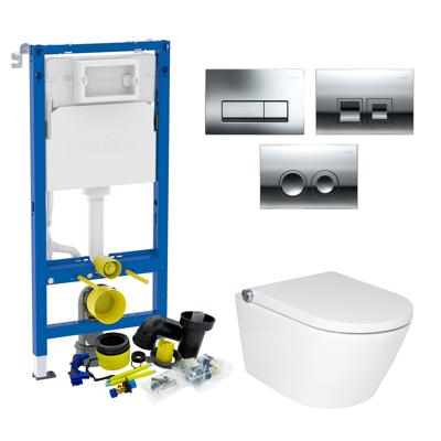 Geberit up100 Toiletset RapoWash Basic By Geberit | Met Bidetspoeler | Delta Drukplaat