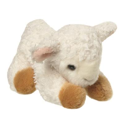 Nature Planet Pluche kleine schaap/Lammetje knuffel - wit - 14 cm