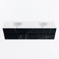 MONDIAZ VICA 180cm badmeubel onderkast Marquina 4 lades. Wastafel MOON dubbel 2 kraangaten, kleur Talc.