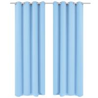 VidaXL Gordijnen met metalen ringen verduisterend 135x245 turquoise 2 st