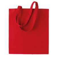 Basic katoenen schoudertasje in het rood 38 x 42 cm - thumbnail