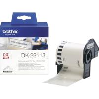 Brother DK-22113 Rol met etiketten 62 mm x 15.24 m Folie Transparant 1 stuk(s) Permanent hechtend DK22113 Universele etiketten
