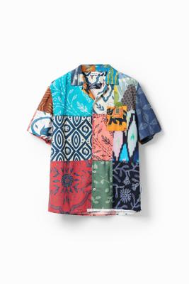 Gekleurde patchwork blouse - MATERIAL FINISHES - M
