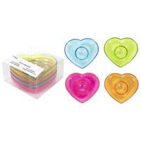 Eierdop hart kunststof set a 4 stuks