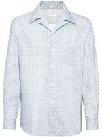 Brunello Cucinelli chemise en coton à motif géométrique - Bleu