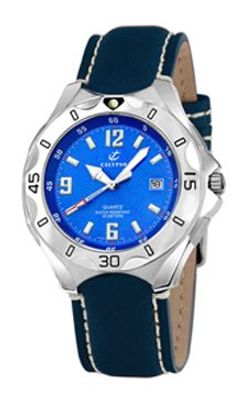Horlogeband Calypso K5154 / K5154-4 Leder Blauw 21mm