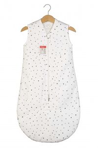 Pericles slaapzak Spots junior mouwloos 70 cm wit/grijs