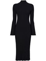 Proenza Schouler robe mi-longue nervurée à col roulé - Noir