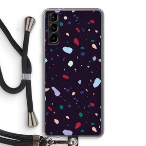 Dark Rounded Terrazzo: Samsung Galaxy S21 Plus Transparant Hoesje met koord