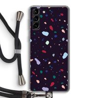 Dark Rounded Terrazzo: Samsung Galaxy S21 Plus Transparant Hoesje met koord